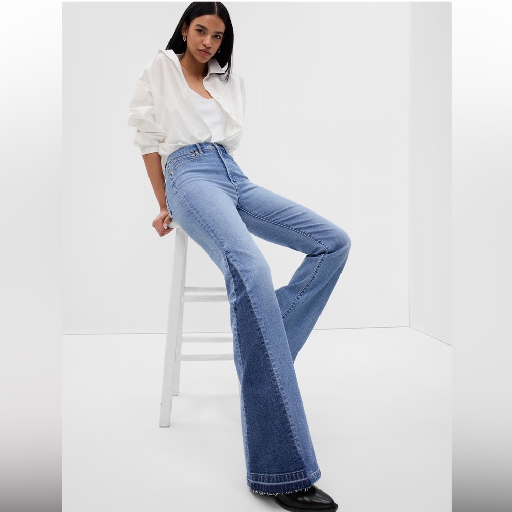 70s flare high rise jeans